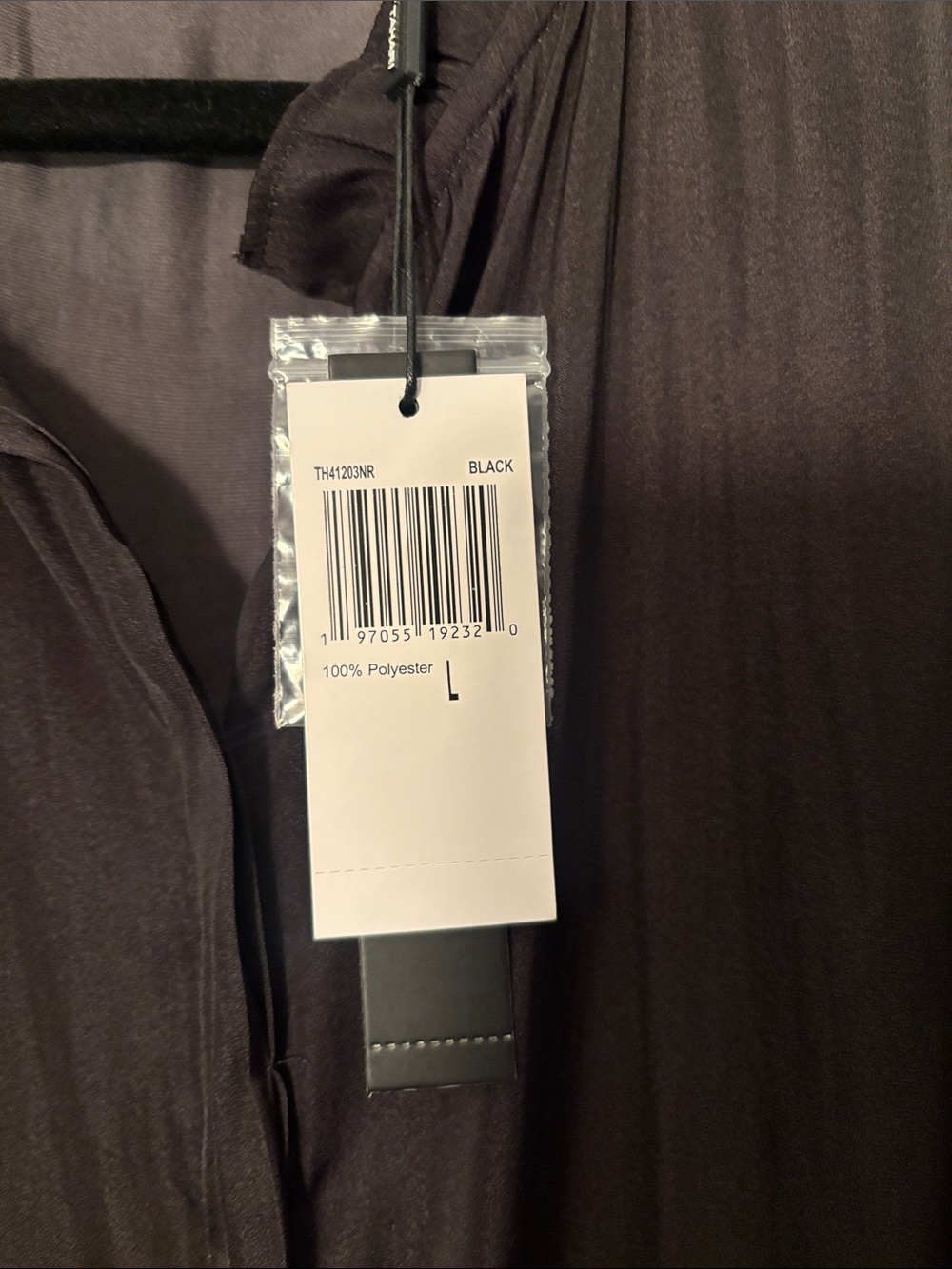 Tahari Charcoal Black Ruffled Short-Sleeve Blouse - Picture 2 of 5